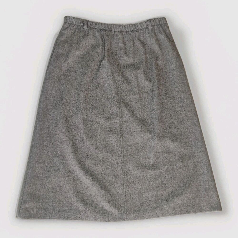 Vintage The Tog Shop Wool Skirt Gray Midi A-Line Size 12 USA Classic Minimalist